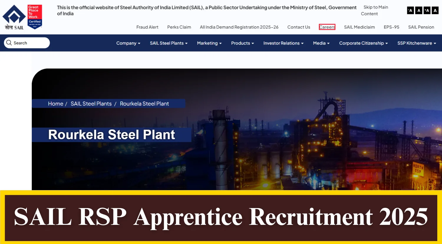 SAIL RSP Apprentice Recruitment 2025 for 816 Vacancies