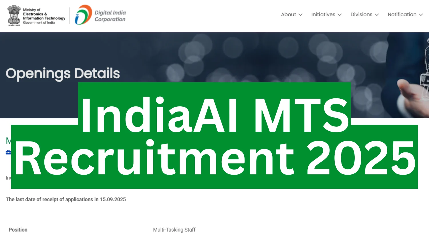 IndiaAI MTS Recruitment
