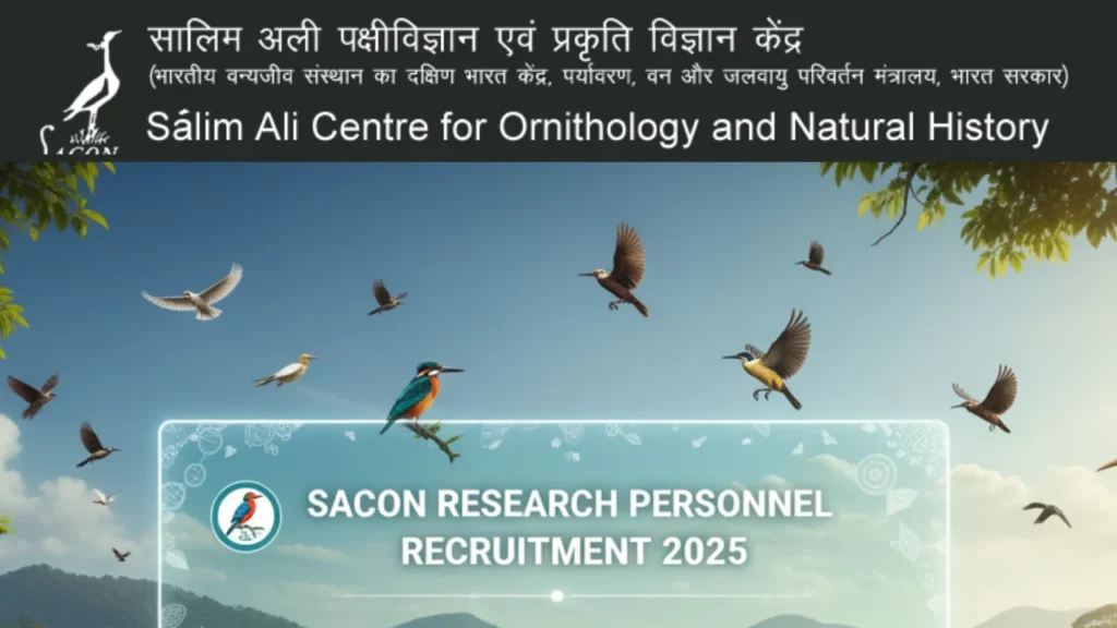 Sacon SACON Research Personnel Vacancy Notification 2025 Out, Apply Now ...