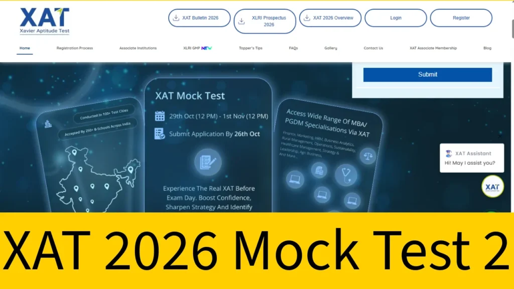 XAT 2026 Mock Test 2 Schedule Out: Last Chance to Register by Oct 26 at ...
