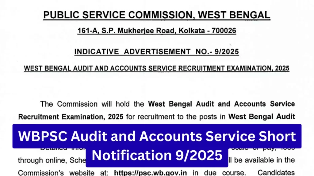 WBPSC Audit and Accounts Service Notification 9/2025